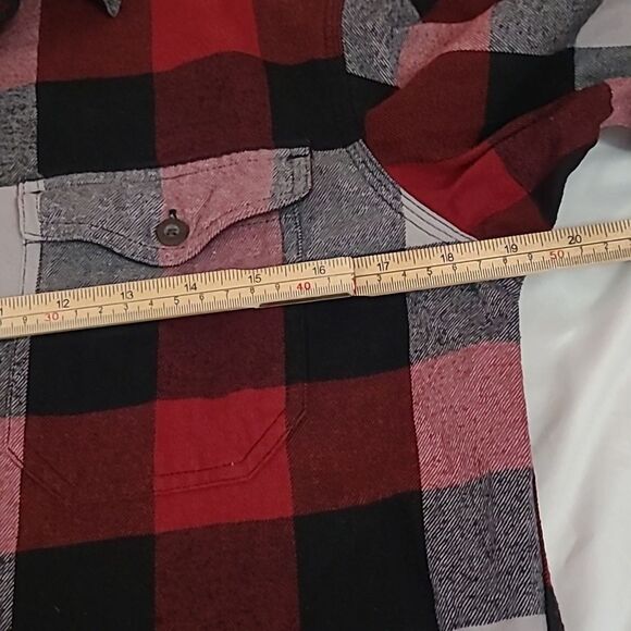 RedHead Black Red Flannel Shirt Button Down Mens Sz S Shacket Cotton - Picture 5 of 9